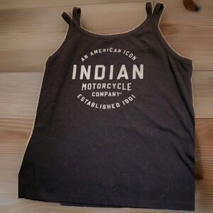 Indian Motorcycle Company Womens Ribbed Tank Top Sz XL Cotton Black HD CYCLE ATV